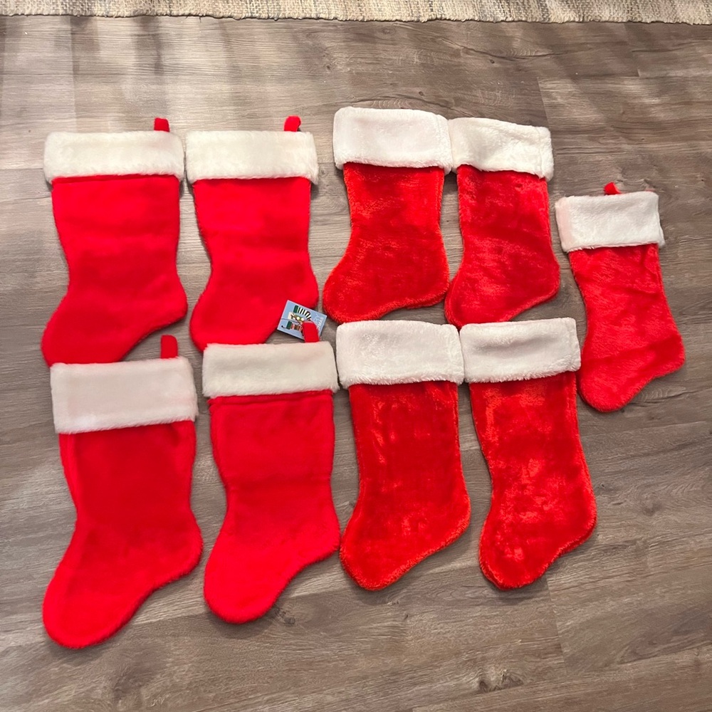 Red Christmas Stockings Set